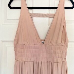 Elizabeth & James Blush Pink Sleeveless Dress Deep V Neck